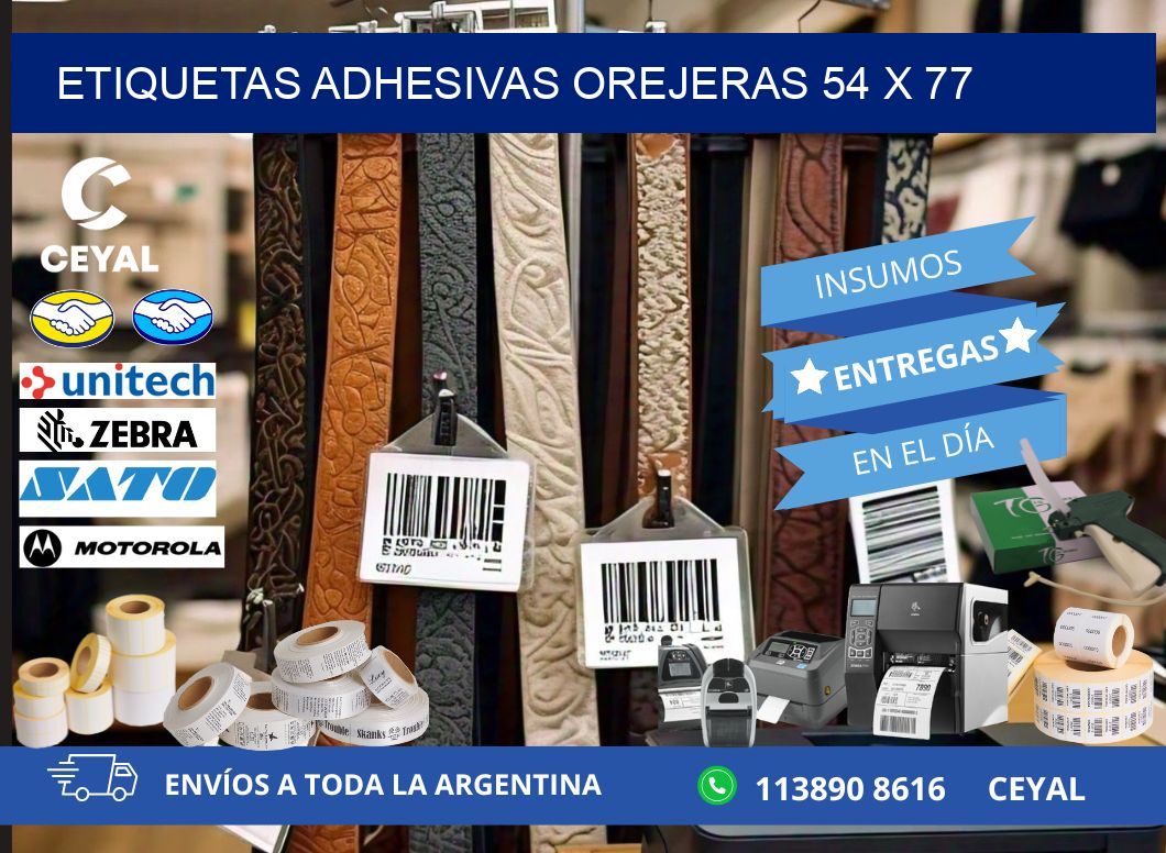 ETIQUETAS ADHESIVAS OREJERAS 54 x 77
