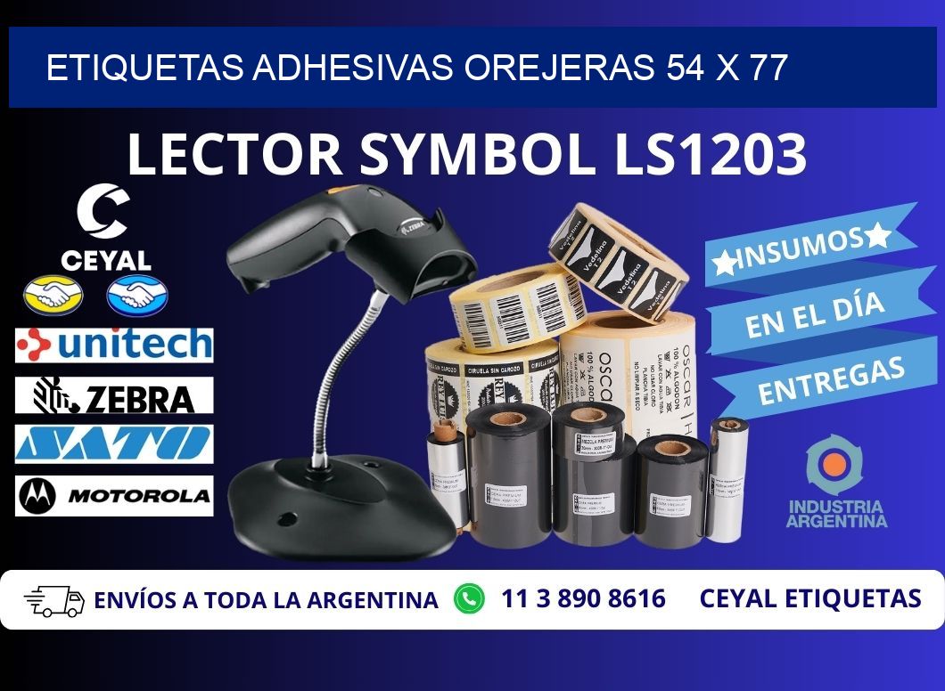 ETIQUETAS ADHESIVAS OREJERAS 54 x 77