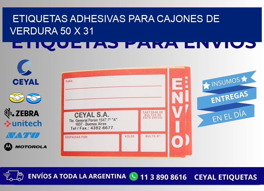 ETIQUETAS ADHESIVAS PARA CAJONES DE VERDURA 50 x 31