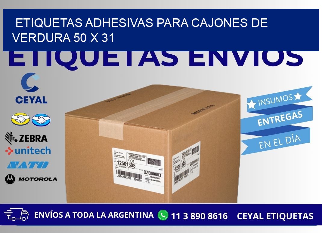 ETIQUETAS ADHESIVAS PARA CAJONES DE VERDURA 50 x 31