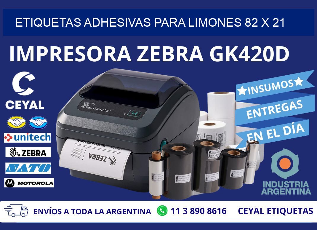 ETIQUETAS ADHESIVAS PARA LIMONES 82 x 21