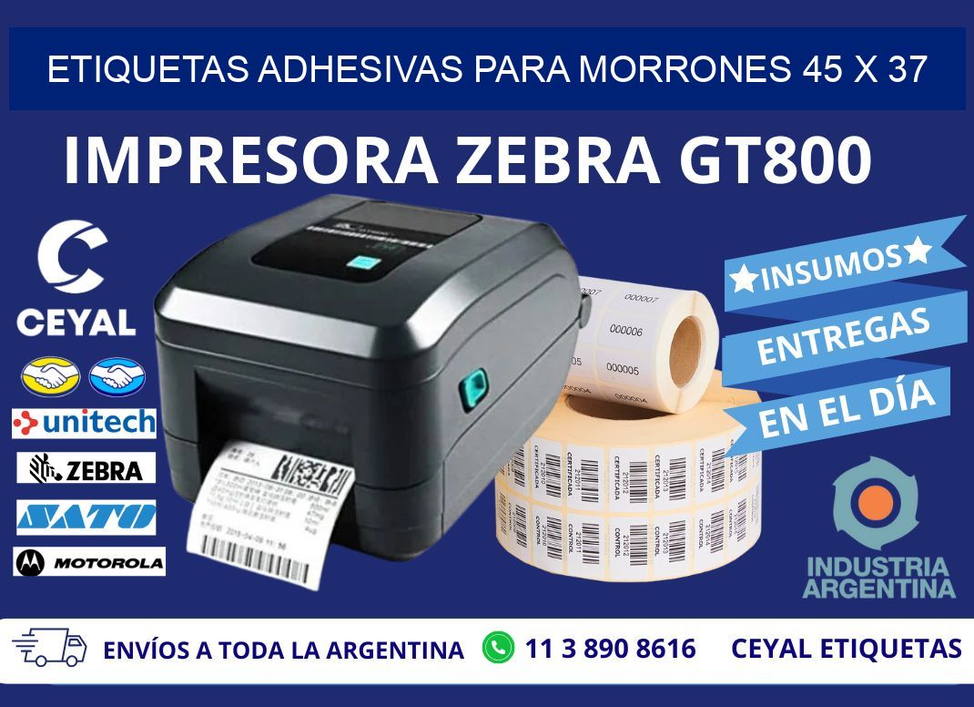 ETIQUETAS ADHESIVAS PARA MORRONES 45 x 37