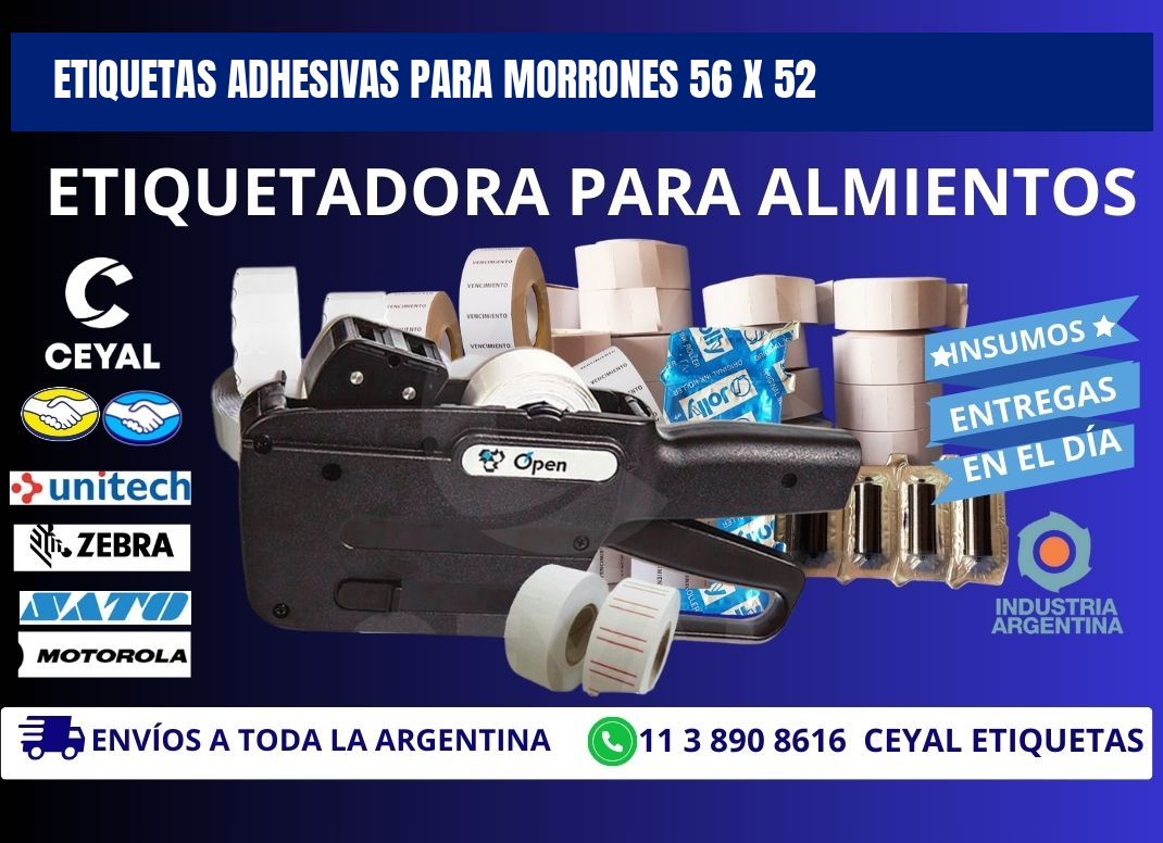 ETIQUETAS ADHESIVAS PARA MORRONES 56 x 52