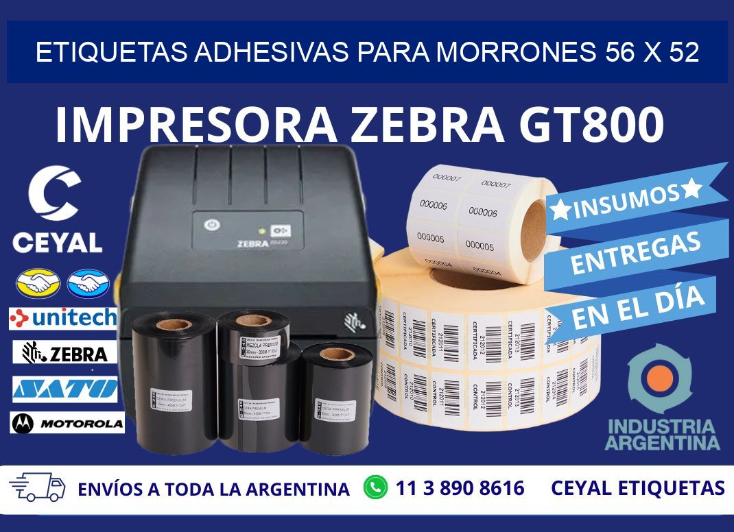 ETIQUETAS ADHESIVAS PARA MORRONES 56 x 52