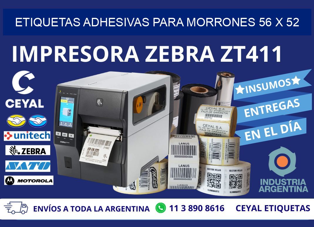 ETIQUETAS ADHESIVAS PARA MORRONES 56 x 52