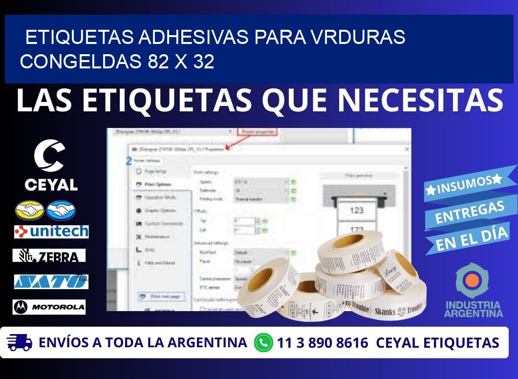 ETIQUETAS ADHESIVAS PARA VRDURAS CONGELDAS 82 x 32