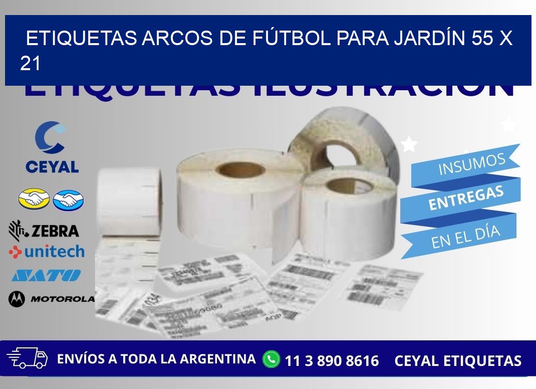 ETIQUETAS ARCOS DE FÚTBOL PARA JARDÍN 55 x 21