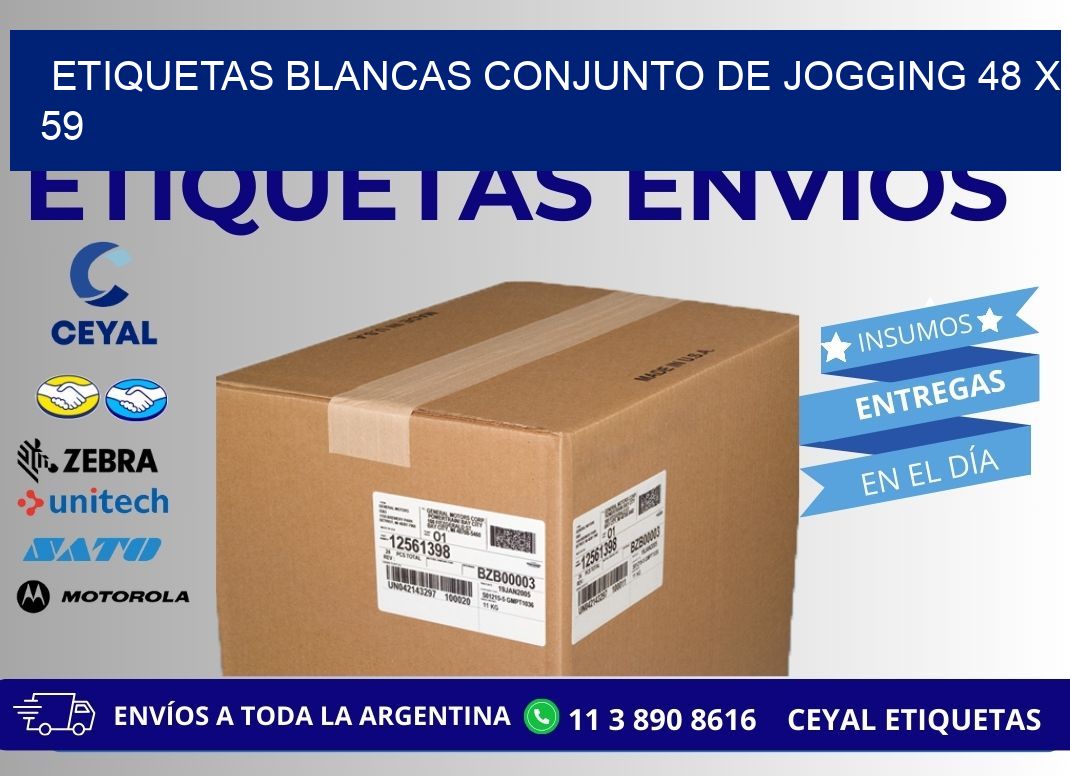 ETIQUETAS BLANCAS CONJUNTO DE JOGGING 48 x 59