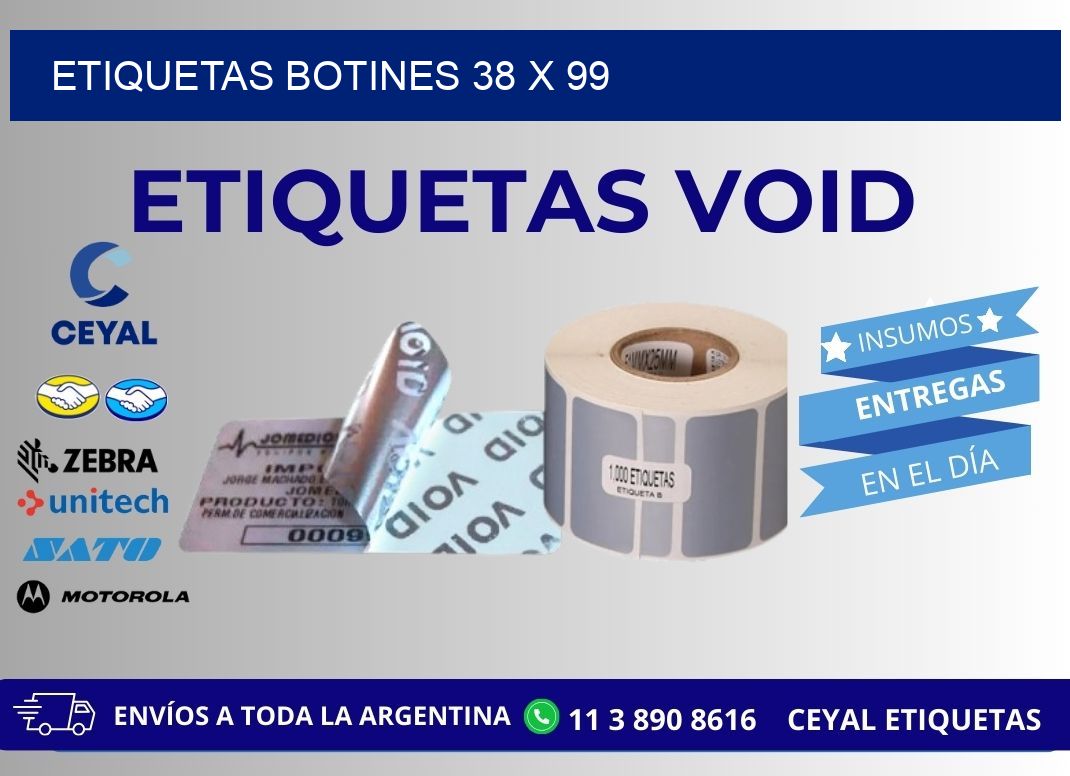 ETIQUETAS BOTINES 38 x 99