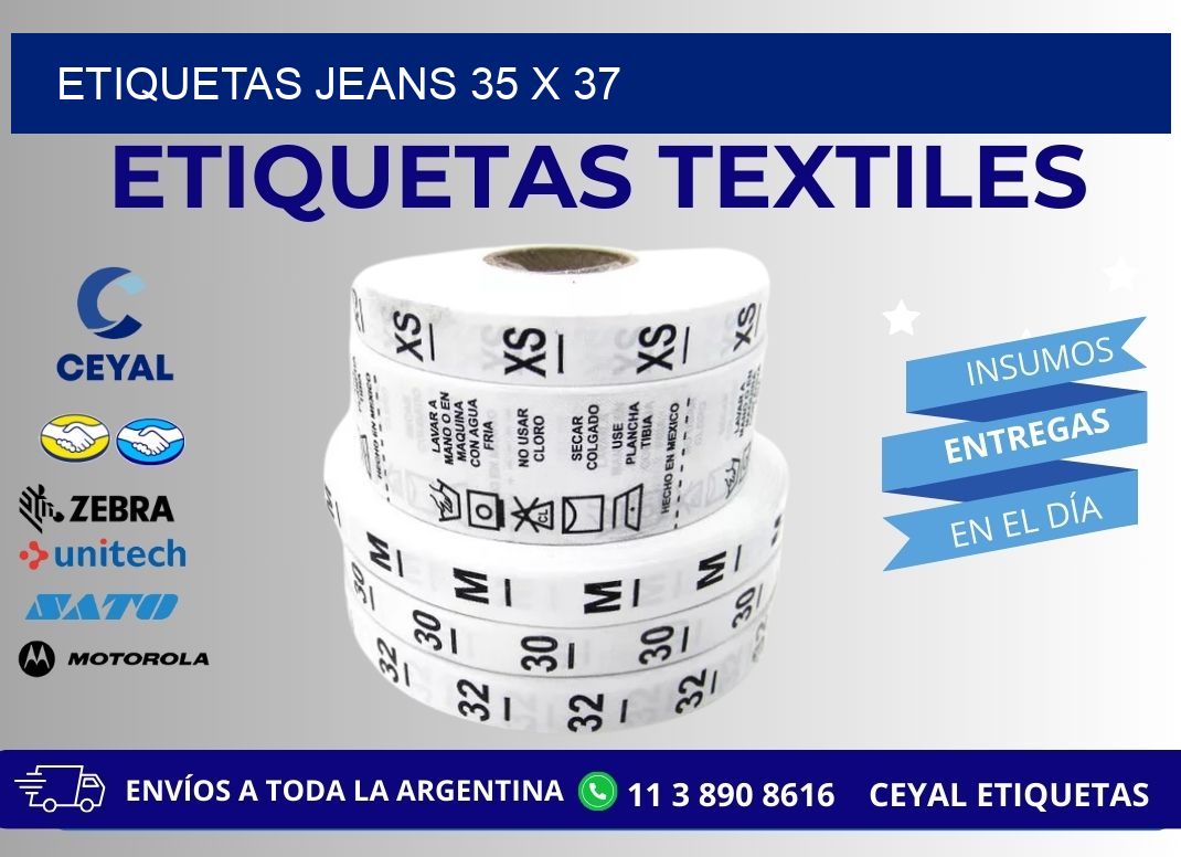 ETIQUETAS JEANS 35 x 37