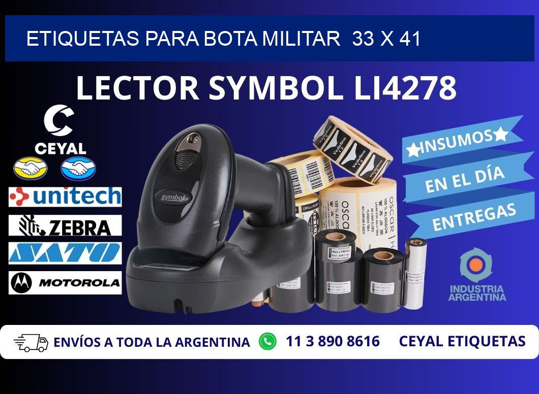 ETIQUETAS PARA BOTA MILITAR  33 x 41