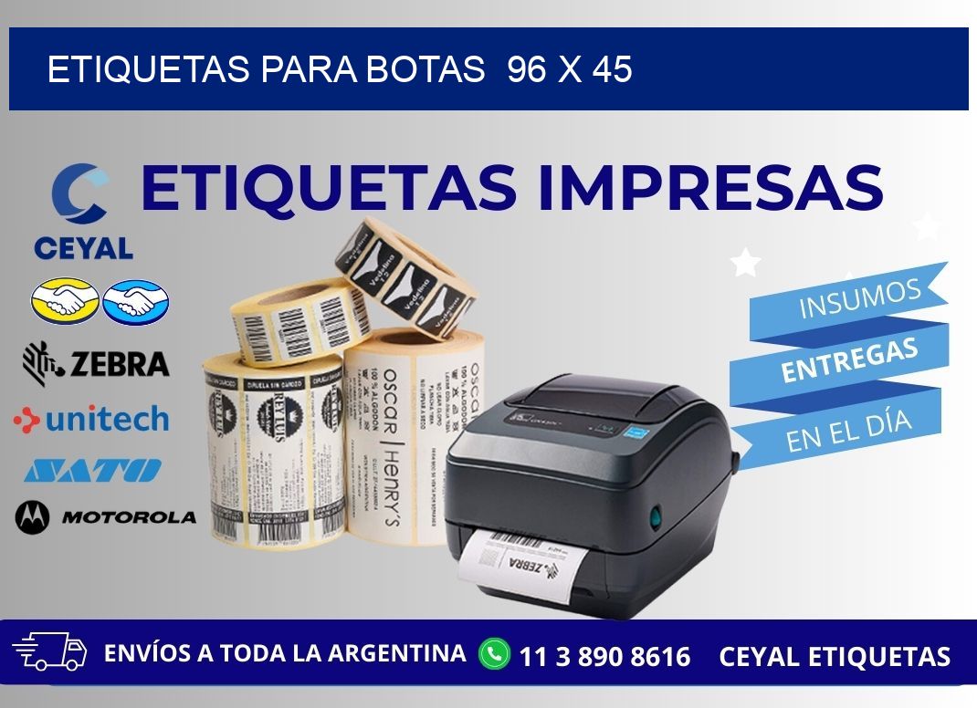 ETIQUETAS PARA BOTAS  96 x 45