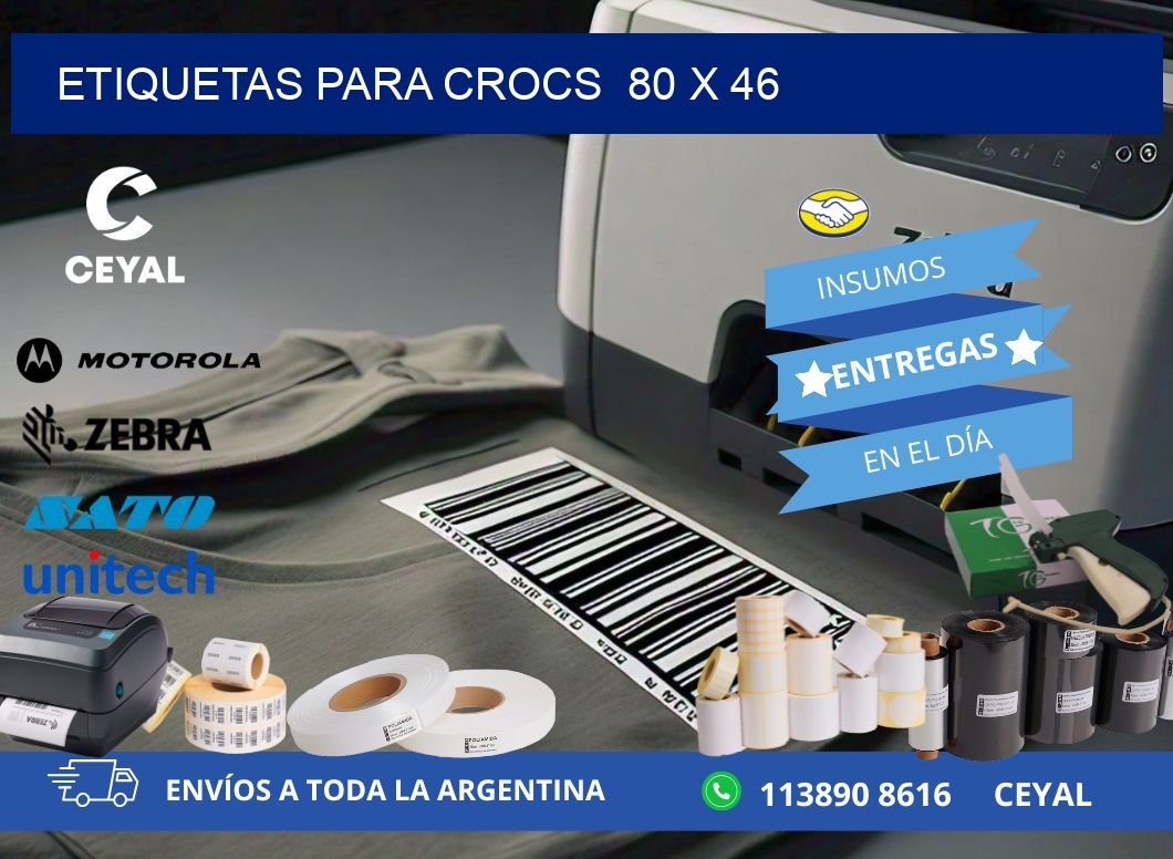 ETIQUETAS PARA CROCS  80 x 46