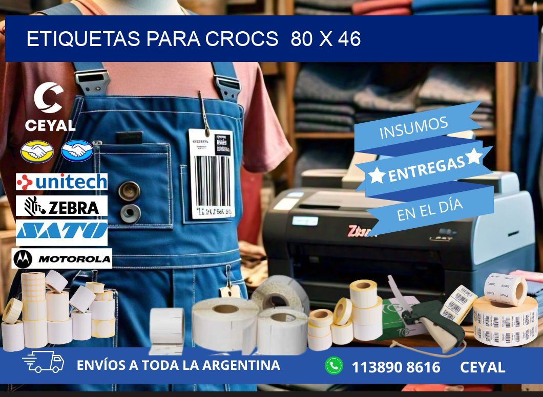 ETIQUETAS PARA CROCS  80 x 46