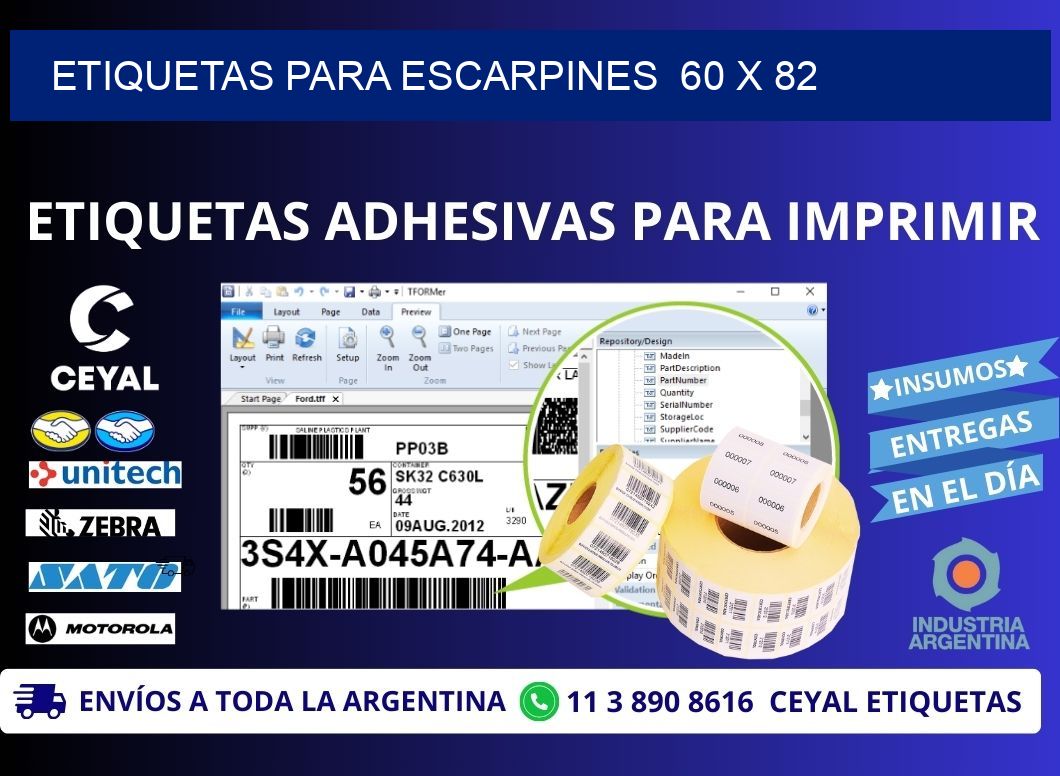 ETIQUETAS PARA ESCARPINES  60 x 82