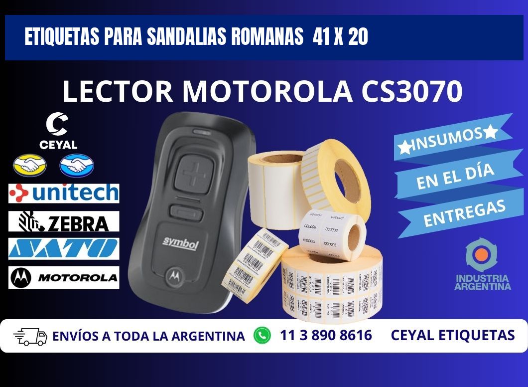 ETIQUETAS PARA SANDALIAS ROMANAS 41 x 20