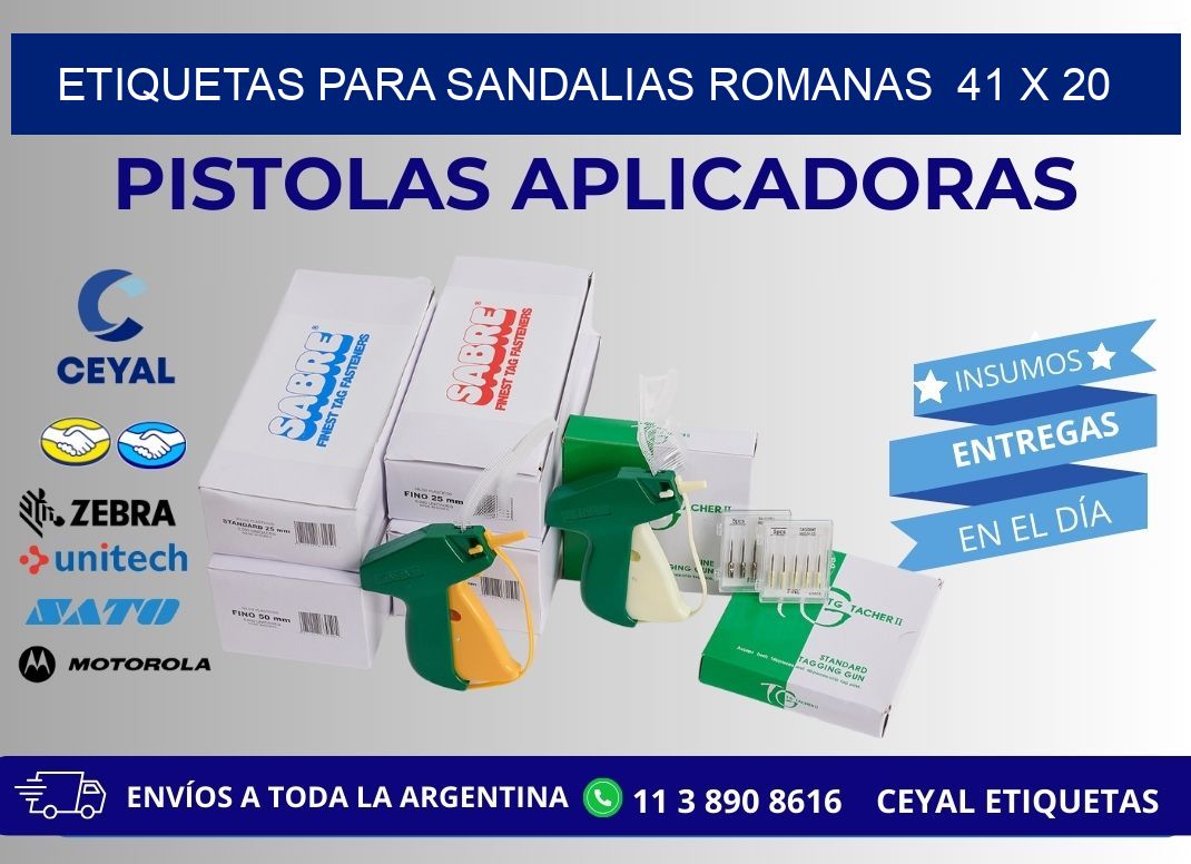 ETIQUETAS PARA SANDALIAS ROMANAS 41 x 20