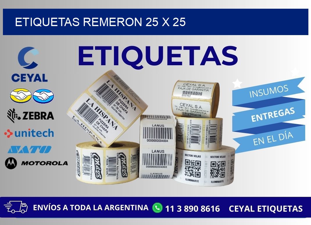 ETIQUETAS REMERON 25 x 25