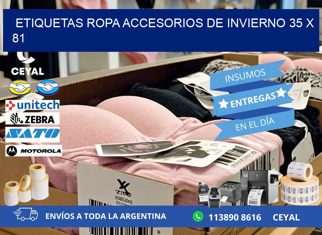 ETIQUETAS ROPA ACCESORIOS DE INVIERNO 35 x 81