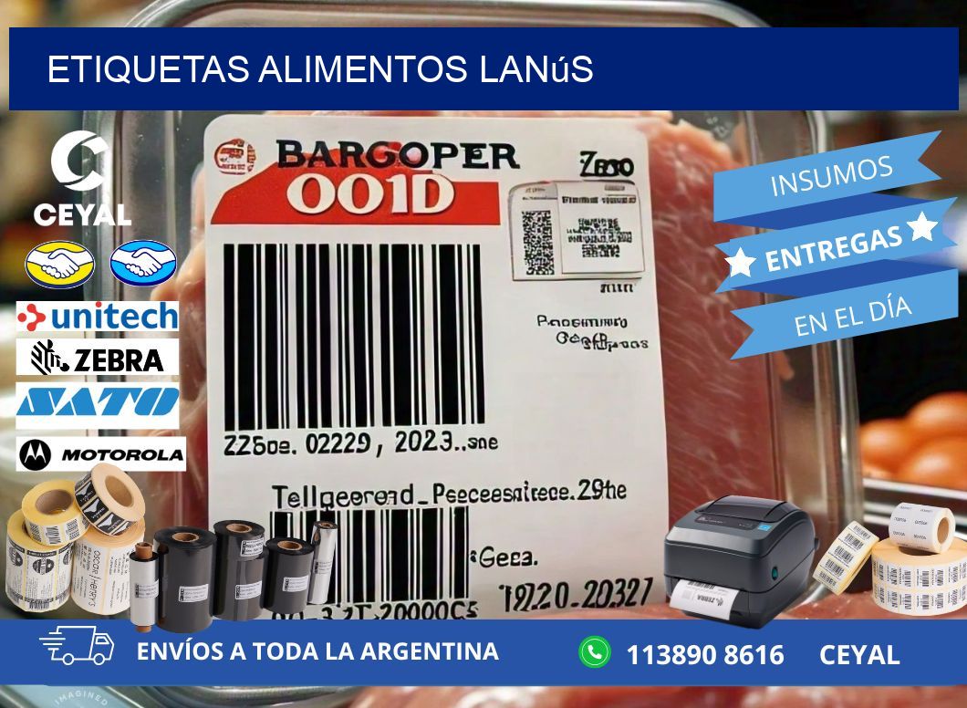 Etiquetas alimentos Lanús