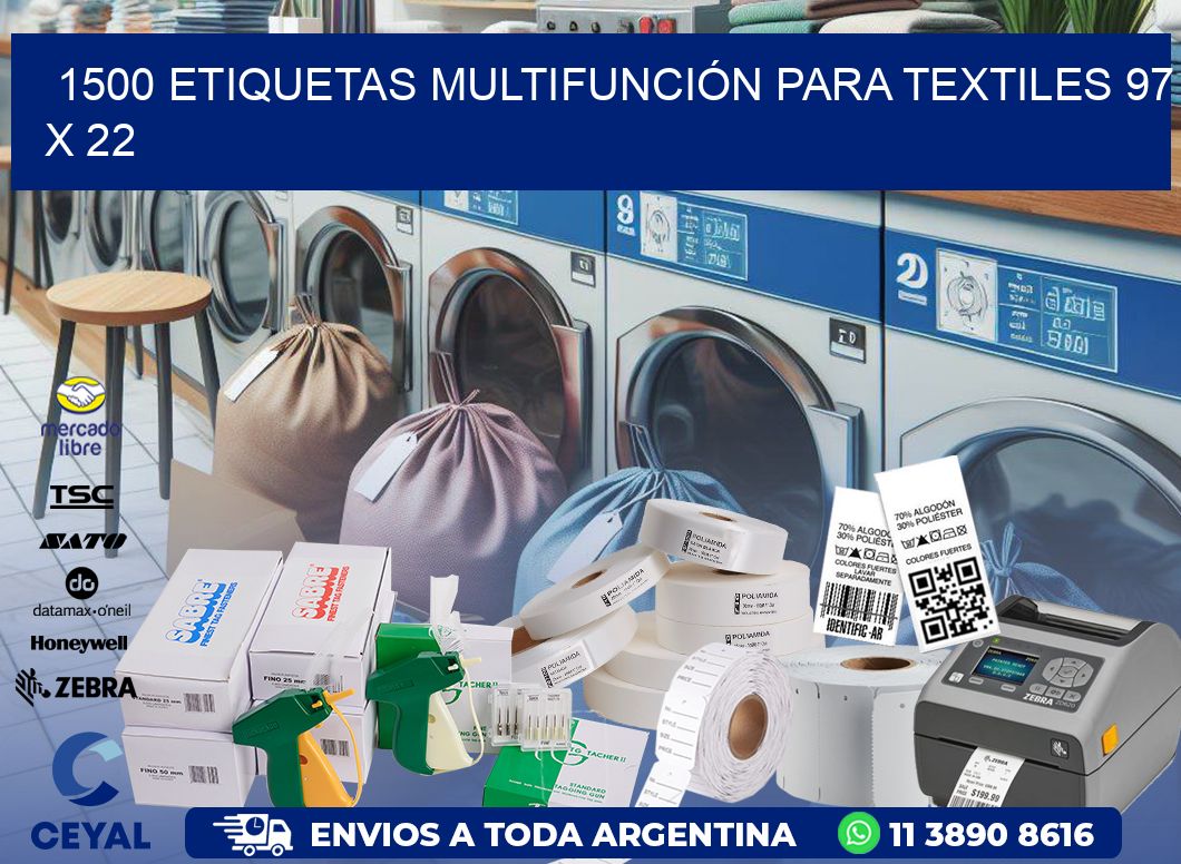 1500 ETIQUETAS MULTIFUNCIÓN PARA TEXTILES 97 x 22