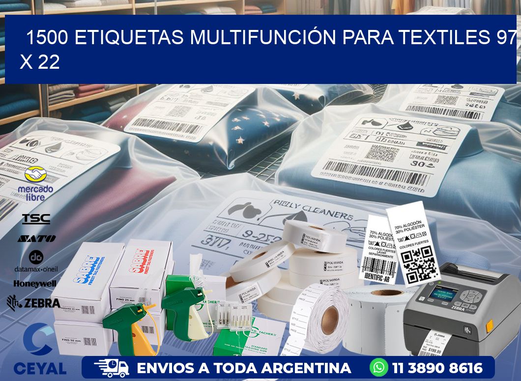 1500 ETIQUETAS MULTIFUNCIÓN PARA TEXTILES 97 x 22