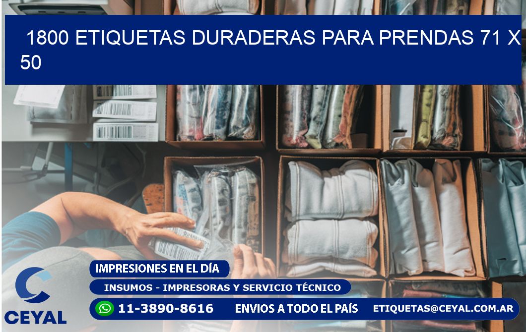 1800 ETIQUETAS DURADERAS PARA PRENDAS 71 x 50