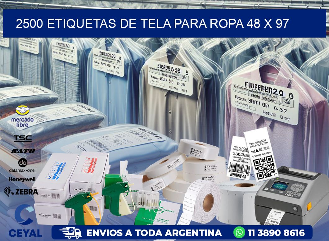 2500 ETIQUETAS DE TELA PARA ROPA 48 x 97