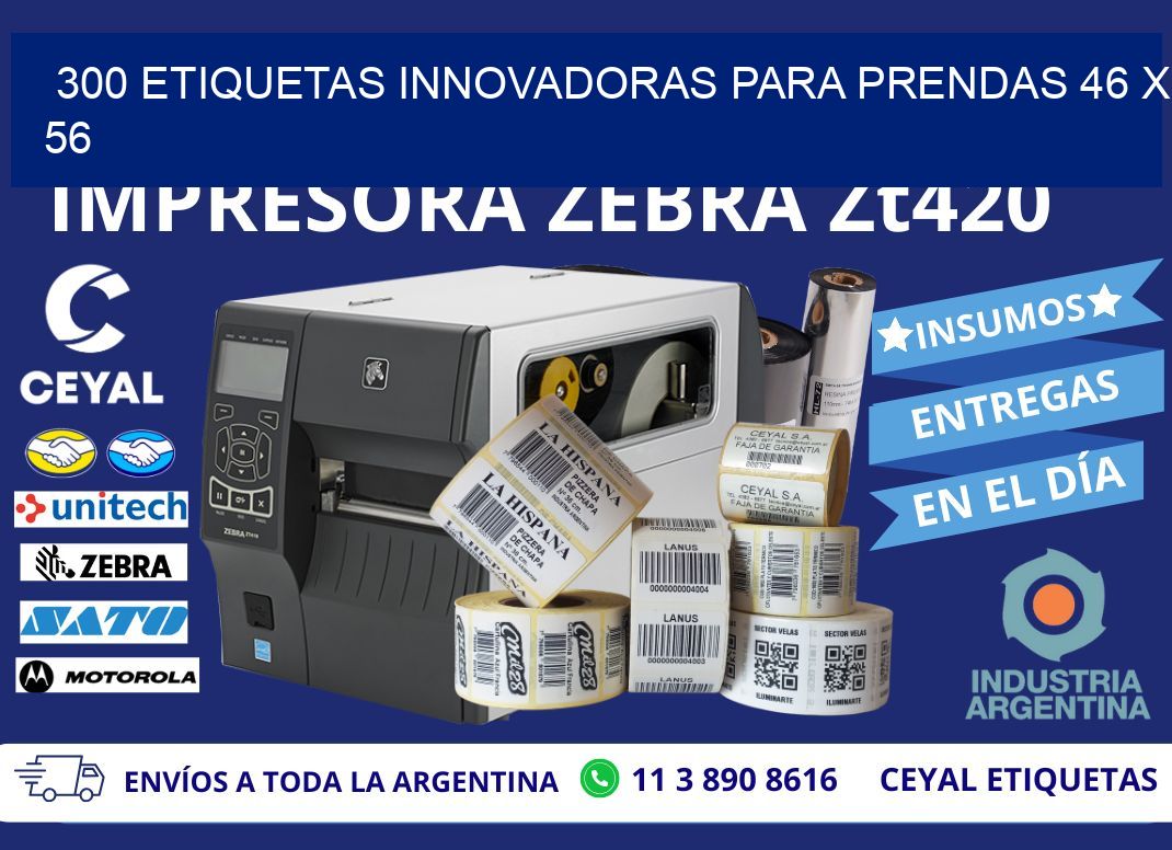 300 ETIQUETAS INNOVADORAS PARA PRENDAS 46 x 56