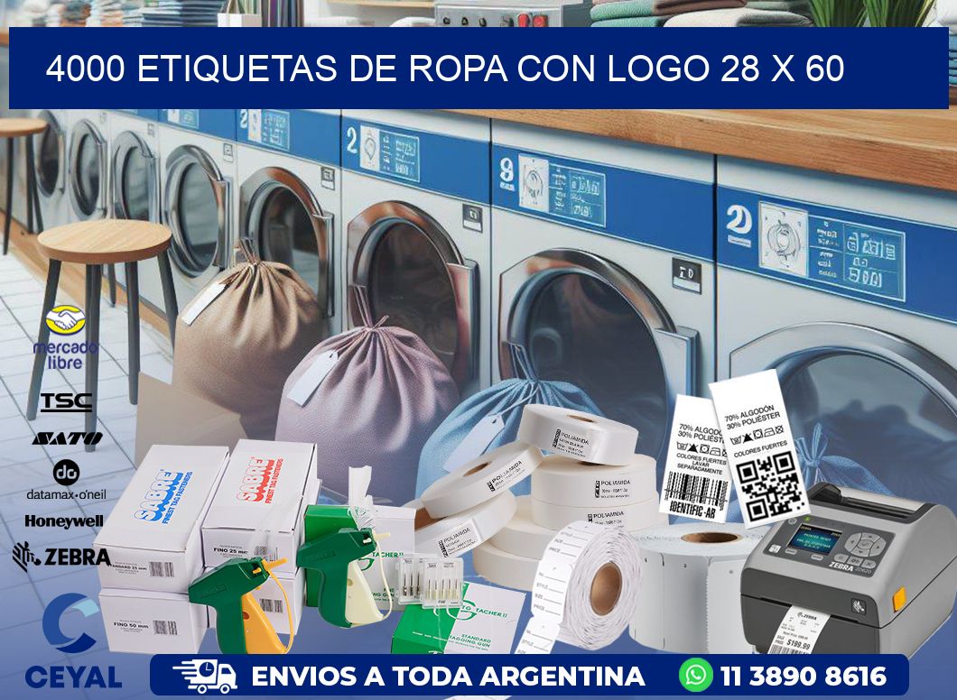 4000 ETIQUETAS DE ROPA CON LOGO 28 x 60