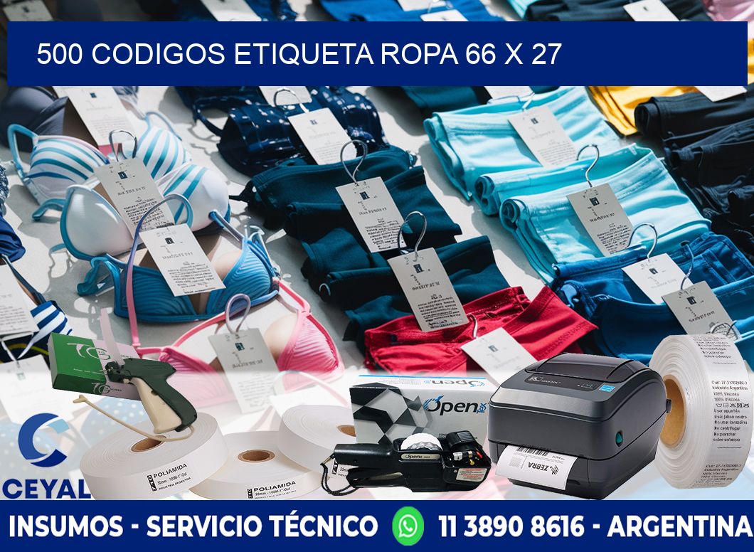 500 CODIGOS ETIQUETA ROPA 66 x 27