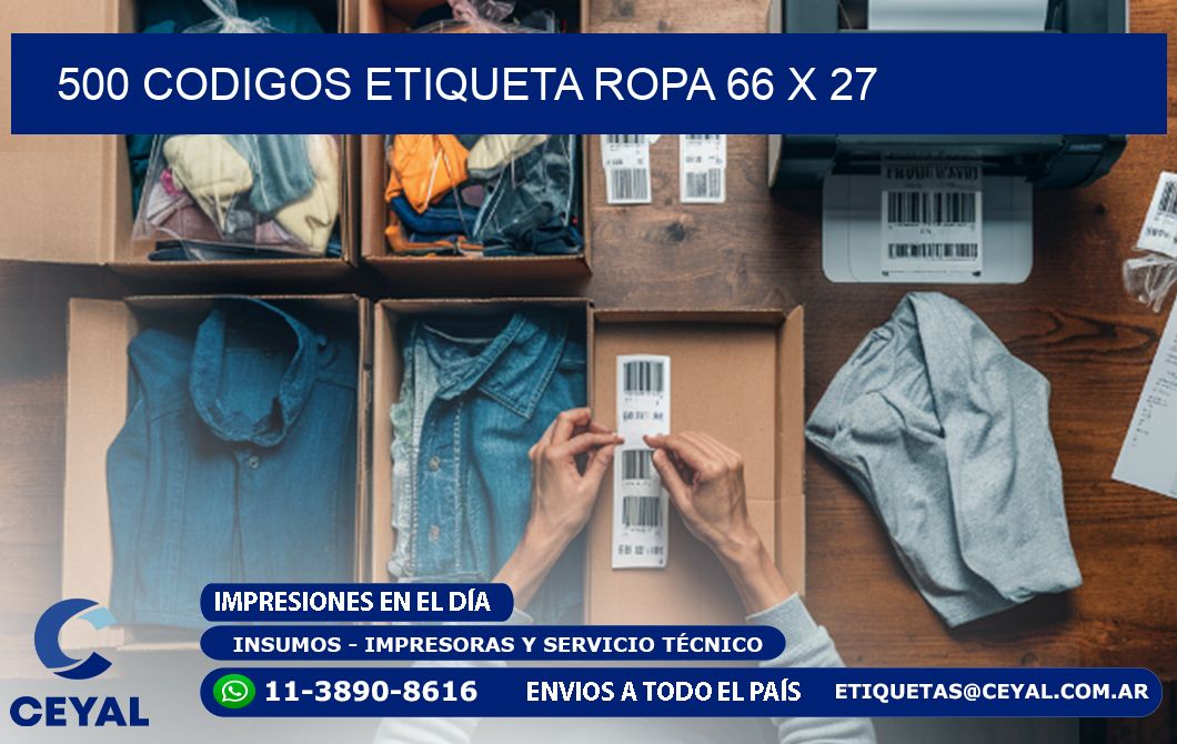 500 CODIGOS ETIQUETA ROPA 66 x 27