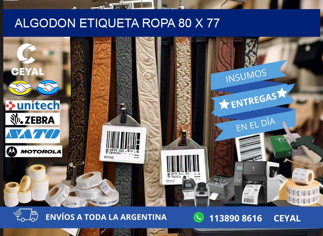 ALGODON ETIQUETA ROPA 80 x 77