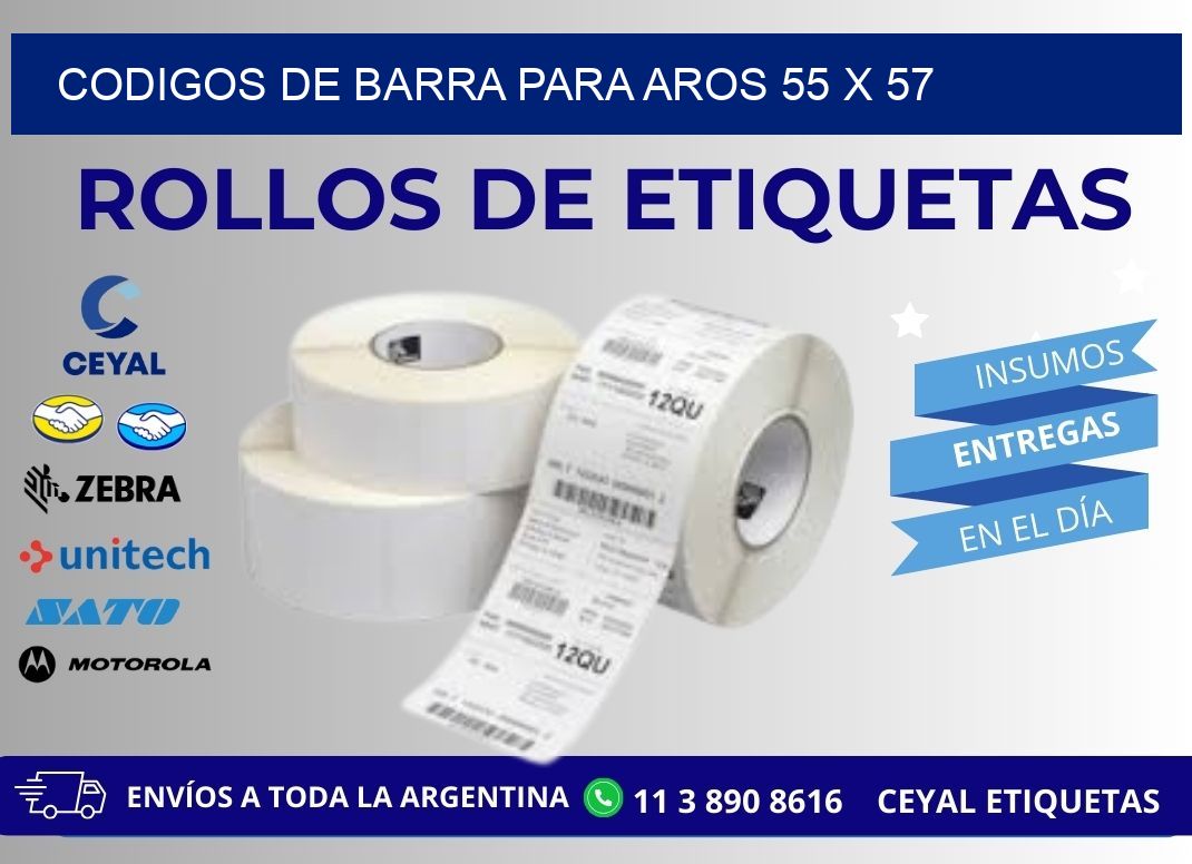 CODIGOS DE BARRA PARA AROS 55 x 57