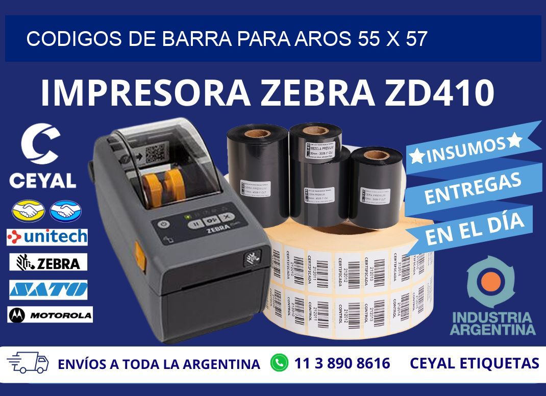 CODIGOS DE BARRA PARA AROS 55 x 57