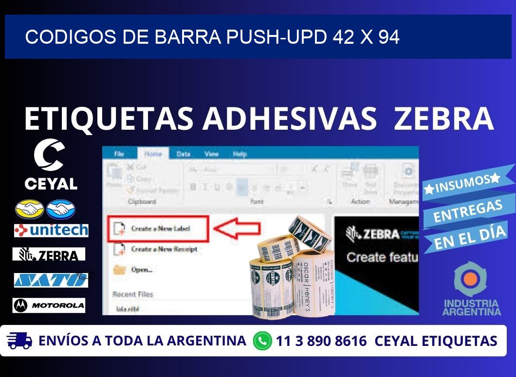 CODIGOS DE BARRA PUSH-UPD 42 x 94