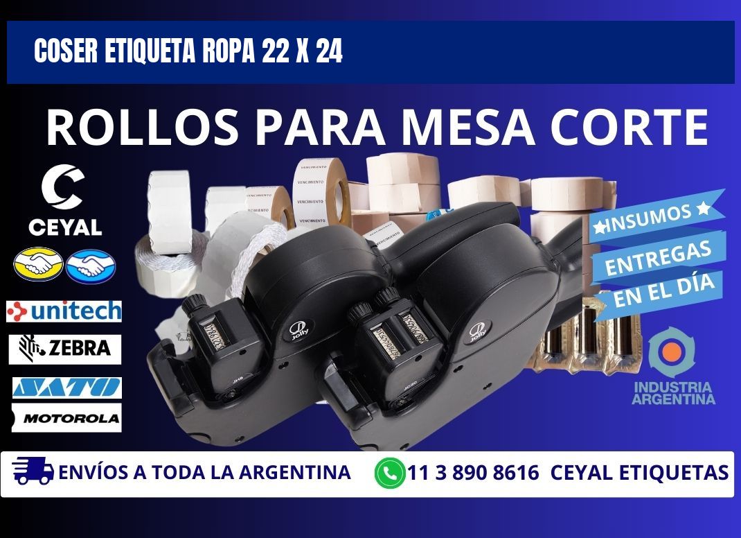 COSER ETIQUETA ROPA 22 x 24
