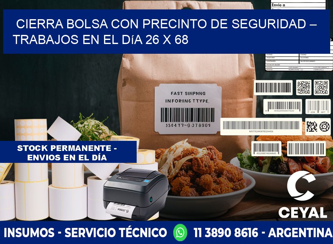 Cierra bolsa con precinto de seguridad – Trabajos en el día 26 x 68