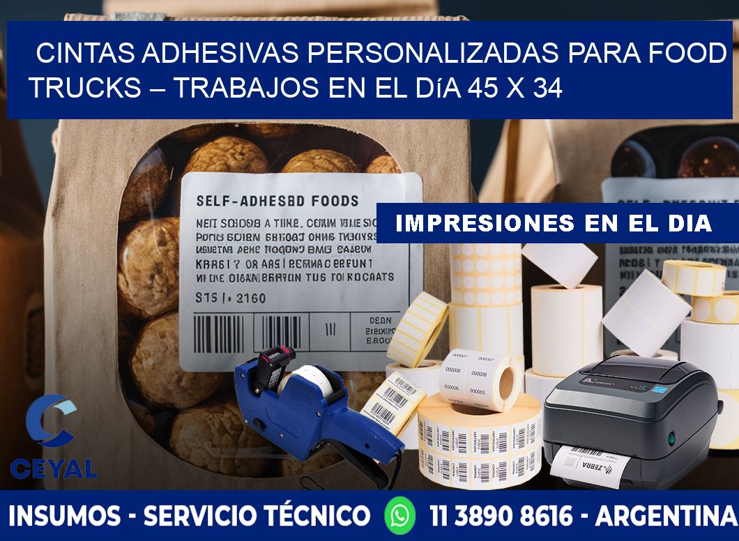 Cintas adhesivas personalizadas para food trucks – Trabajos en el día 45 x 34