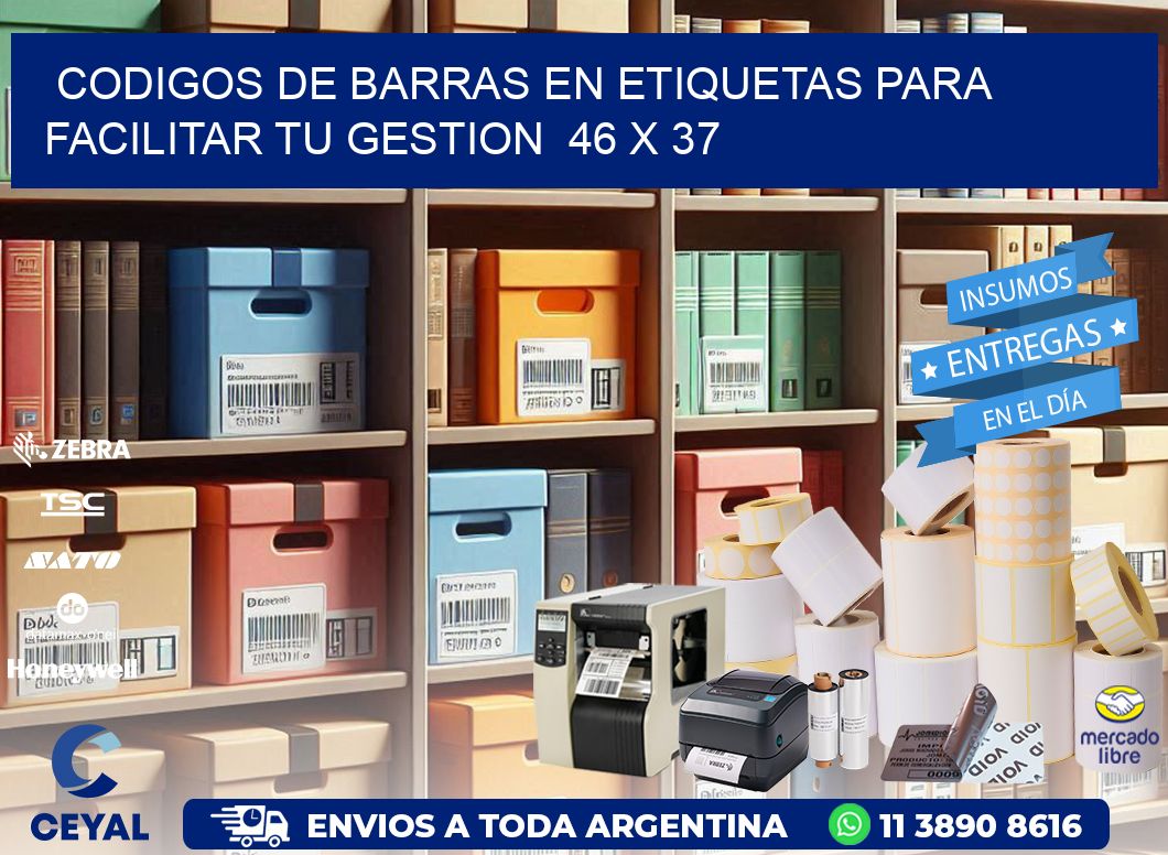 Codigos de Barras en Etiquetas para Facilitar tu Gestion  46 x 37