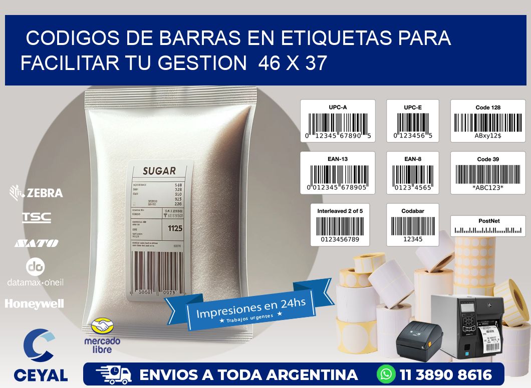 Codigos de Barras en Etiquetas para Facilitar tu Gestion  46 x 37