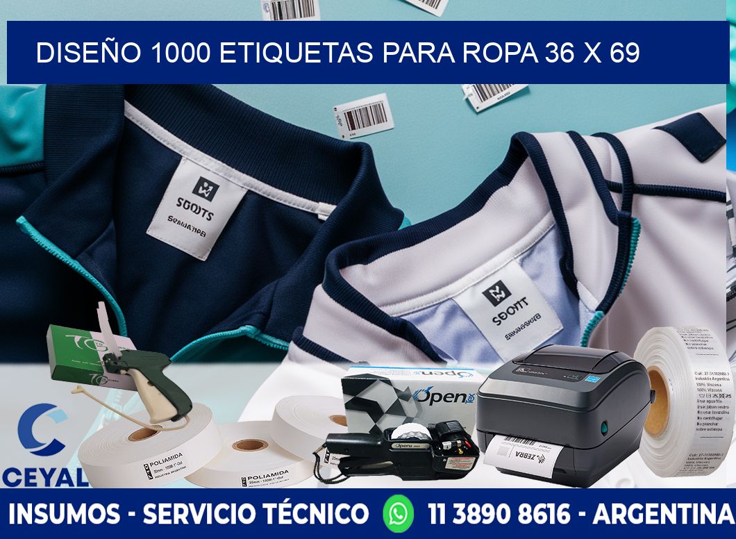 DISEÑO 1000 ETIQUETAS PARA ROPA 36 x 69