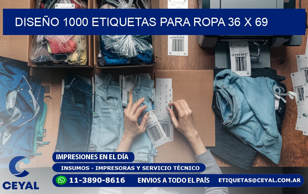 DISEÑO 1000 ETIQUETAS PARA ROPA 36 x 69