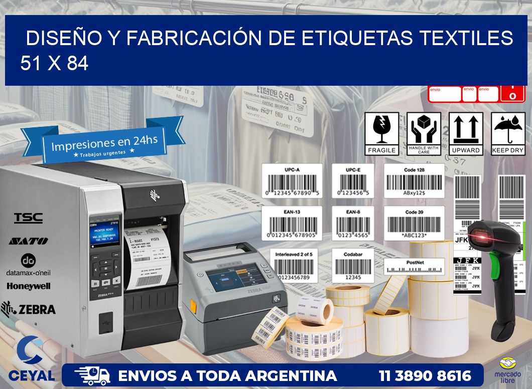 DISEÑO Y FABRICACIÓN DE ETIQUETAS TEXTILES 51 x 84