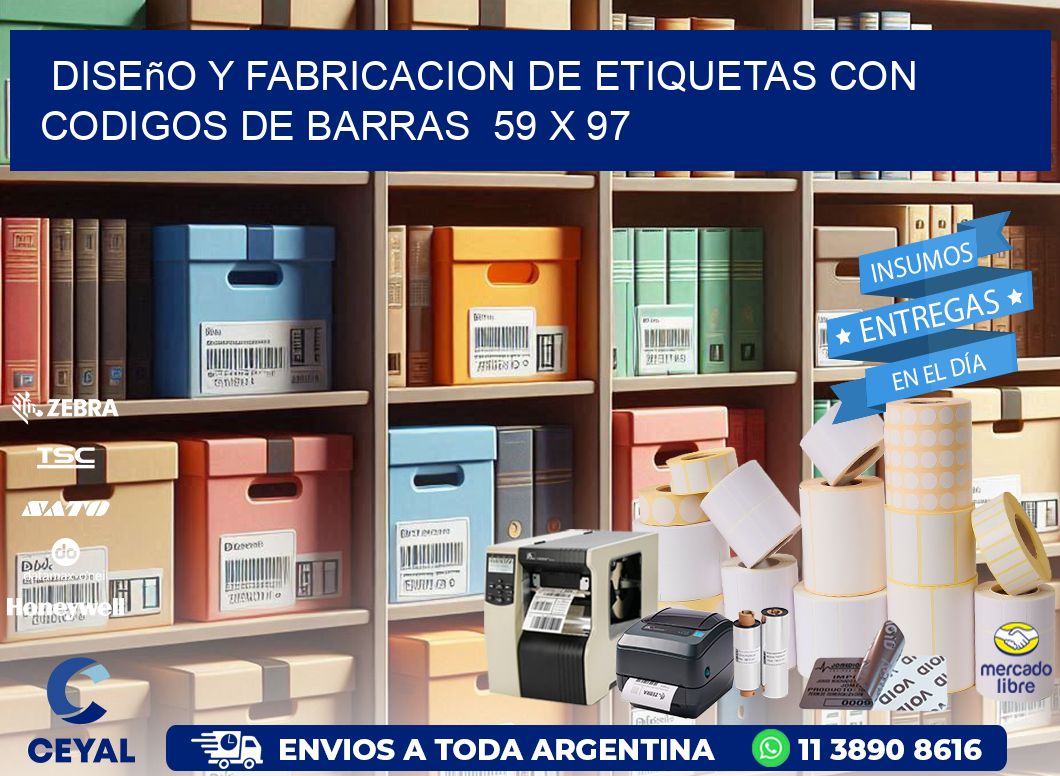 Diseño y Fabricacion de Etiquetas con Codigos de Barras  59 x 97