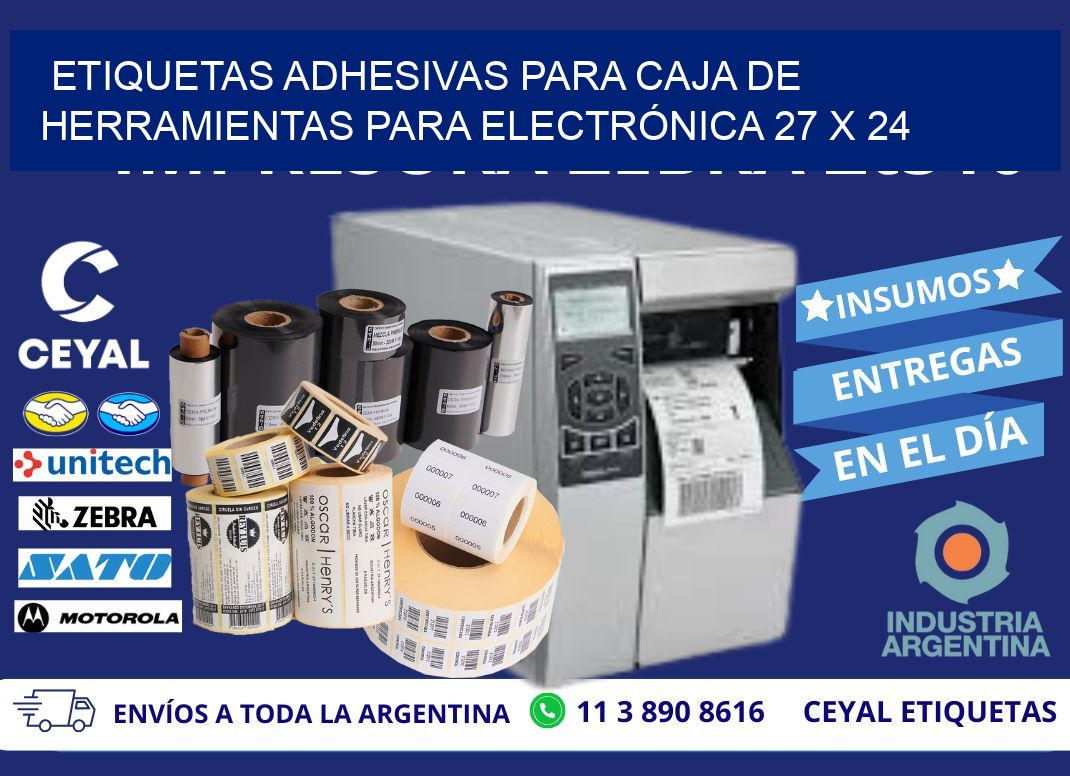 ETIQUETAS ADHESIVAS PARA CAJA DE HERRAMIENTAS PARA ELECTRÓNICA 27 x 24