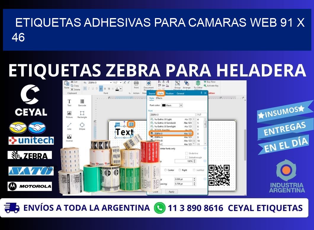 ETIQUETAS ADHESIVAS PARA CAMARAS WEB 91 x 46