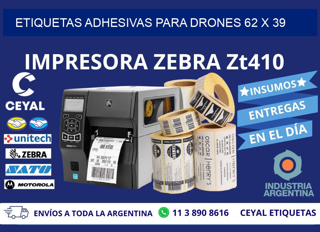 ETIQUETAS ADHESIVAS PARA DRONES 62 x 39