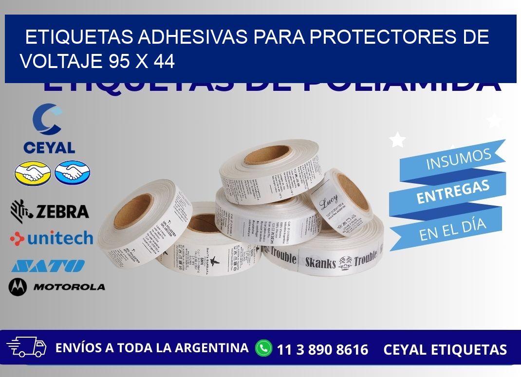 ETIQUETAS ADHESIVAS PARA PROTECTORES DE VOLTAJE 95 x 44