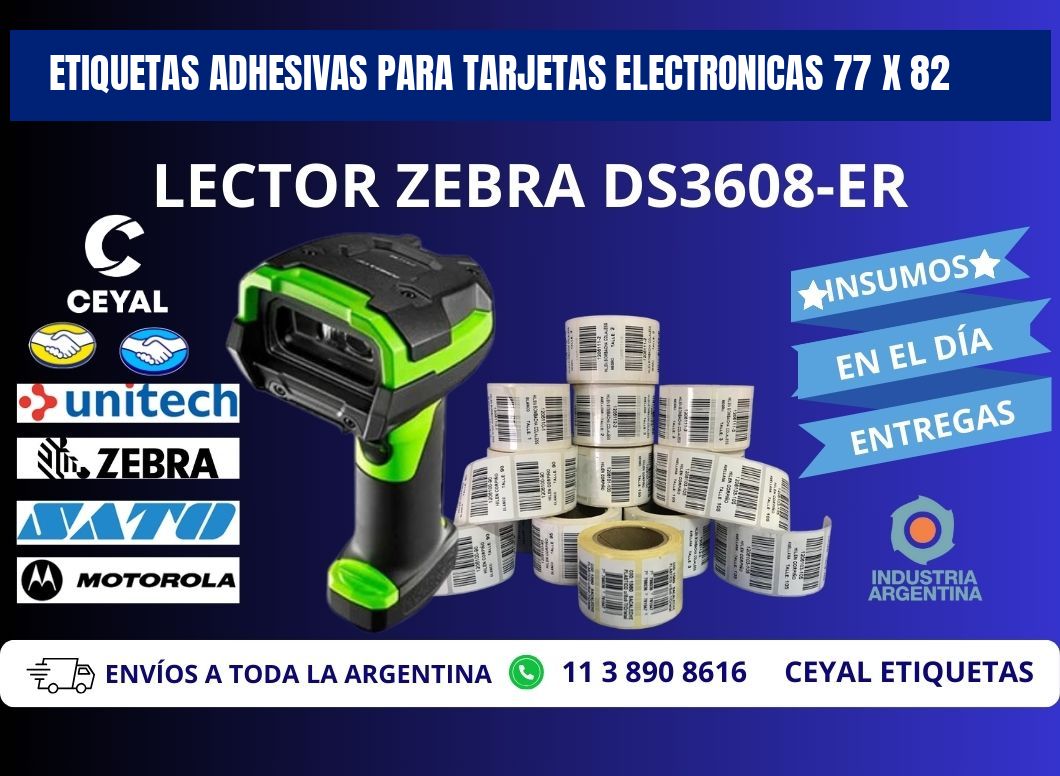 ETIQUETAS ADHESIVAS PARA TARJETAS ELECTRONICAS 77 x 82